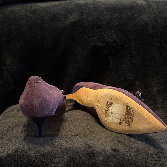 Joan & David Elegant Plum Heels with Ribbon Detail - Picture 6 of 6